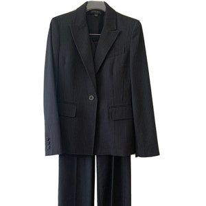 Anne Klein Women’s 3-Piece Suit Black with Pinstripes Size 0
